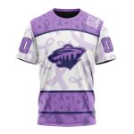 Minnesota Wild Special Lavender Hockey Fights Cancer Unisex T-Shirt For Fans Gifts 2024