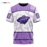 Minnesota Wild Special Lavender Hockey Fights Cancer Unisex T-Shirt For Fans Gifts 2024