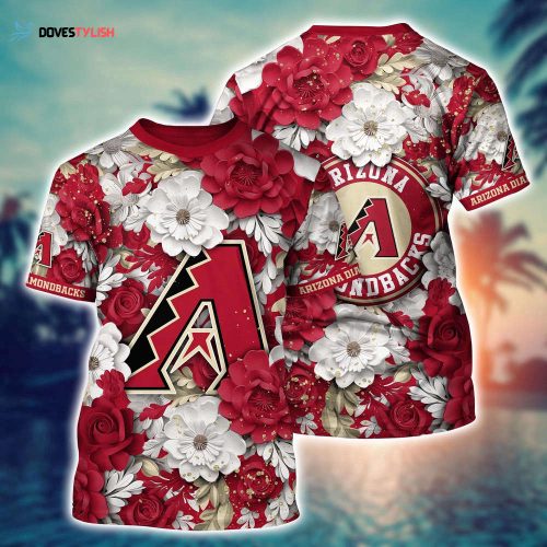 MLB Arizona Diamondbacks 3D T-Shirt Flower Tropical For Sports Enthusiasts