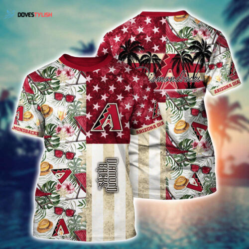 MLB Arizona Diamondbacks 3D T-Shirt Tropical Triumph Threads For Fans Sports
