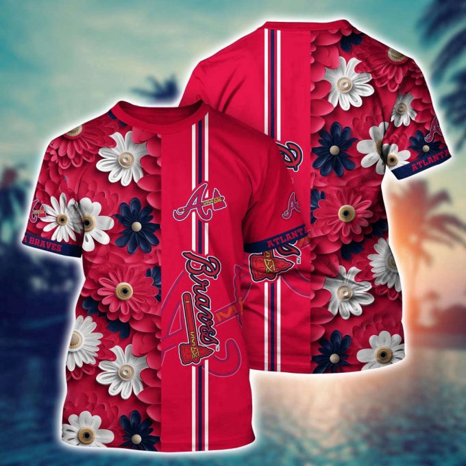 MLB Atlanta Braves 3D T-Shirt Blossom Bloom For Sports Enthusiasts