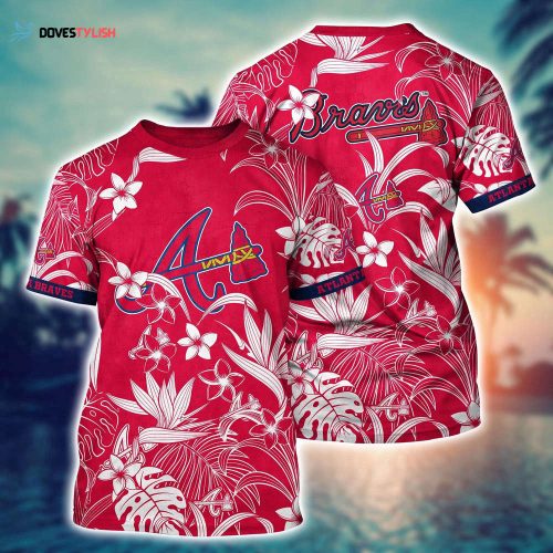 MLB Cleveland Indians 3D T-Shirt Flower Tropical For Sports Enthusiasts