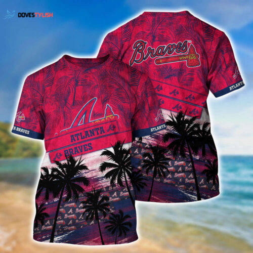 MLB Atlanta Braves 3D T-Shirt Baseball Bloom Burst For Fans Sports
