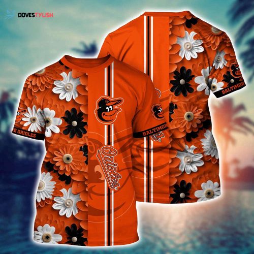 MLB Baltimore Orioles 3D T-Shirt Blossom Bloom For Sports Enthusiasts