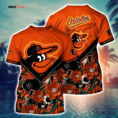 MLB Baltimore Orioles 3D T-Shirt Blossom Bloom For Sports Enthusiasts