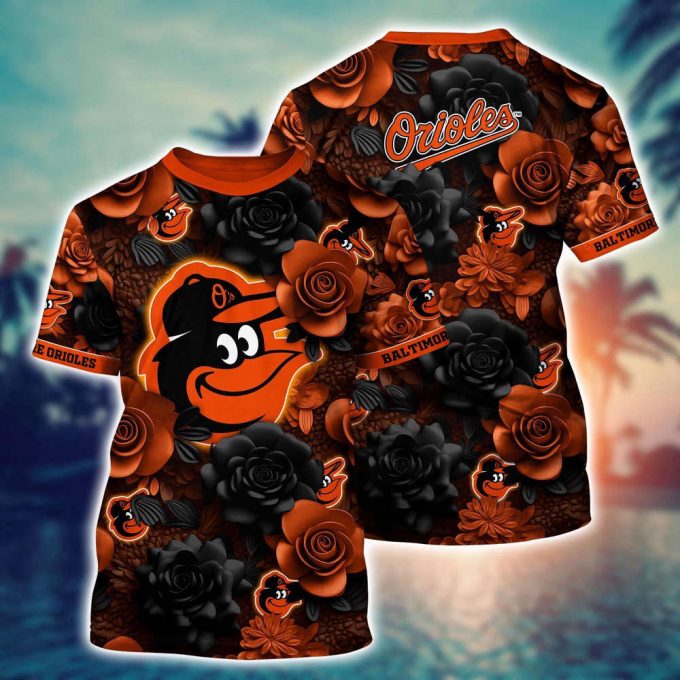 MLB Baltimore Orioles 3D T-Shirt Tropical Trends For Fans Sports