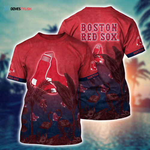 MLB Boston Red Sox 3D T-Shirt Paradise Bloom For Sports Enthusiasts