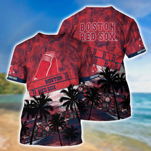 MLB Boston Red Sox 3D T-Shirt Sporty Chic For Fans Sports