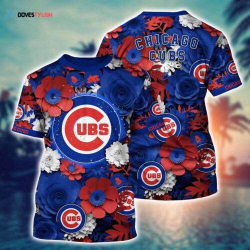 MLB Chicago Cubs 3D T-Shirt Floral Vibes For Fans Sports
