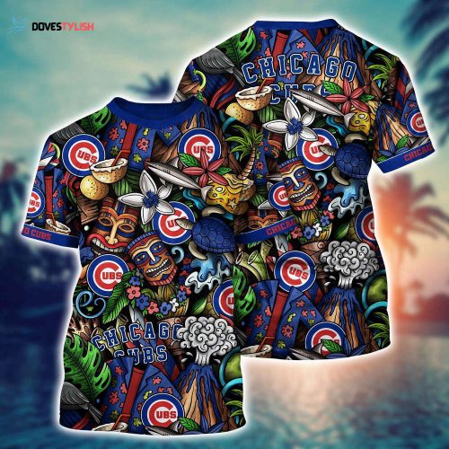 MLB Chicago Cubs 3D T-Shirt Tropical Tranquility Bloom For Fans Sports