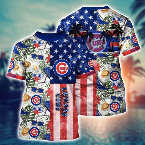 MLB Chicago Cubs 3D T-Shirt Tropical Triumph Threads For Fans Sports