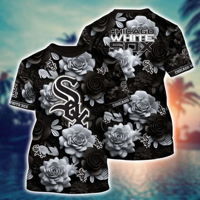 MLB Chicago White Sox 3D T-Shirt Tropical Trends For Fans Sports
