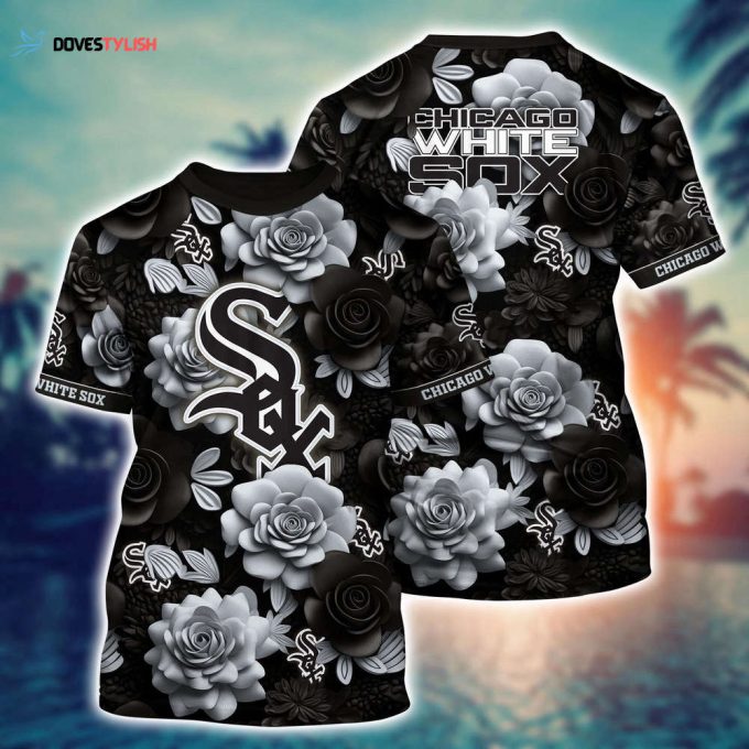 MLB Chicago White Sox 3D T-Shirt Tropical Trends For Fans Sports