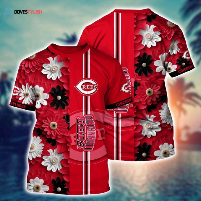 MLB Cincinnati Reds 3D T-Shirt Blossom Bloom For Sports Enthusiasts