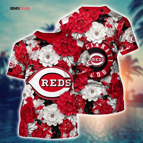 MLB Cincinnati Reds 3D T-Shirt Flower Tropical For Sports Enthusiasts