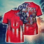 MLB Cleveland Indians 3D T-Shirt Baseball Bloom Burst For Fans Sports