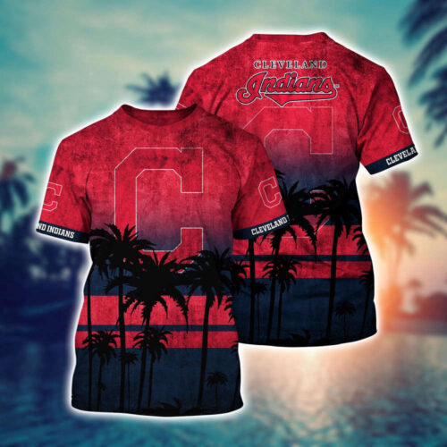 MLB Cleveland Indians 3D T-Shirt Casual Style For Fans Sports
