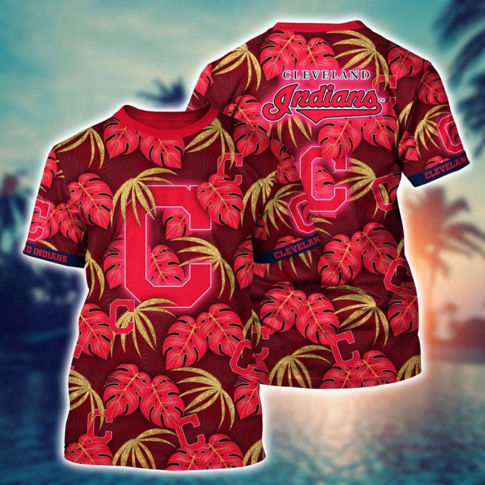MLB Cleveland Indians 3D T-Shirt Champion Comfort For Fans Baseball