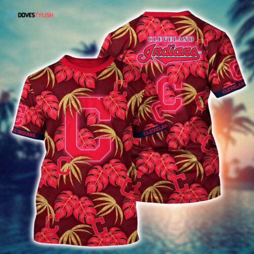 MLB Cleveland Indians 3D T-Shirt Athletic Aura For Fans Baseball