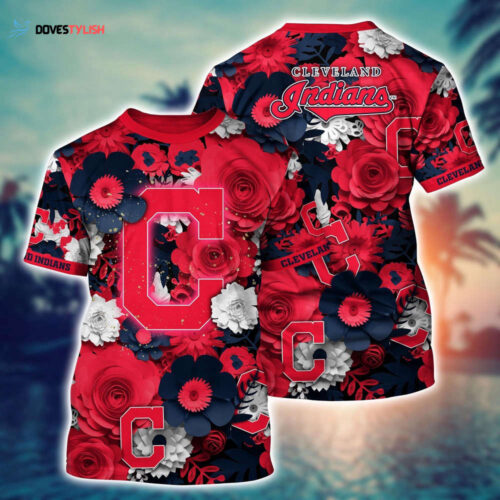 MLB Cleveland Indians 3D T-Shirt Tropical Triumph Threads For Fans Sports