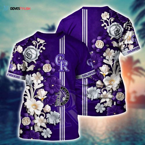 MLB Colorado Rockies 3D T-Shirt Blossom Bliss Fusion For Fans Sports