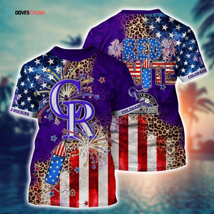 MLB Colorado Rockies 3D T-Shirt Chic in Aloha For Fans Sports
