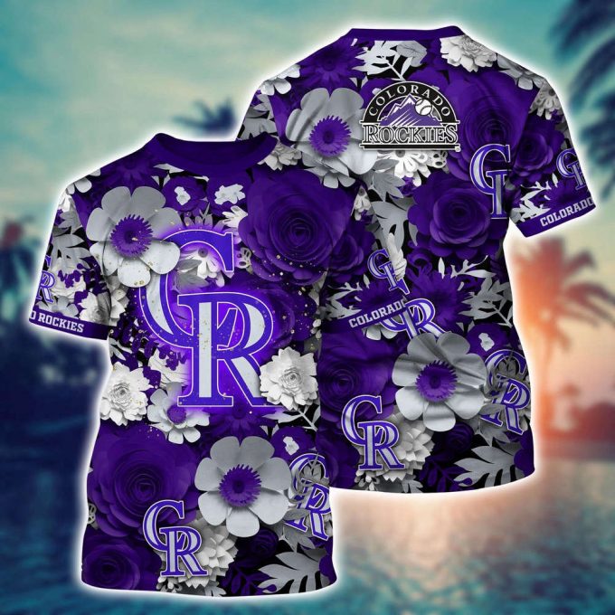 MLB Colorado Rockies 3D T-Shirt Sunset Slam Chic For Fans Sports