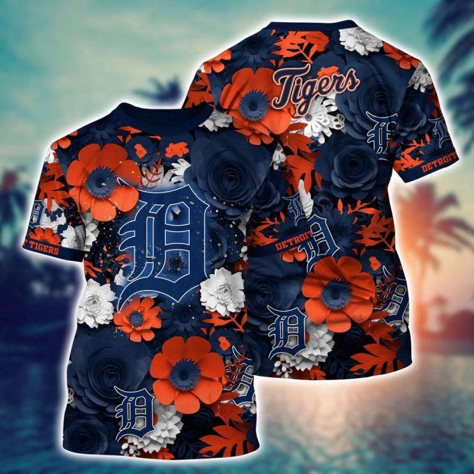 MLB Detroit Tigers 3D T-Shirt Sunset Slam Chic For Fans Sports