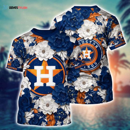 MLB Houston Astros 3D T-Shirt Flower Tropical For Sports Enthusiasts