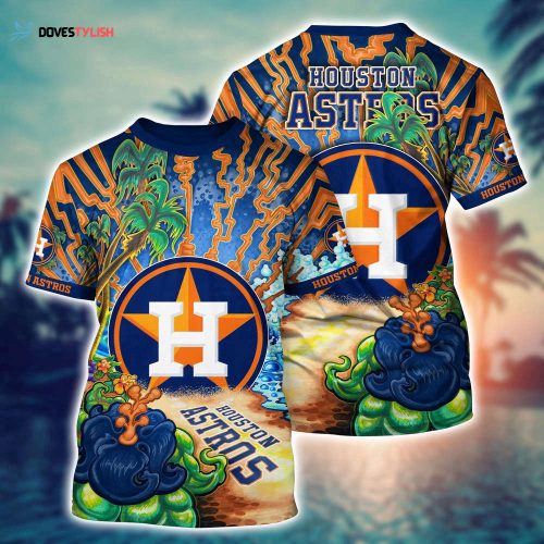 MLB Houston Astros 3D T-Shirt Flower Tropical For Sports Enthusiasts