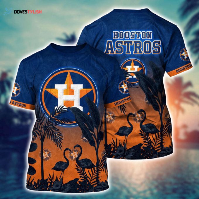 MLB Houston Astros 3D T-Shirt Paradise Bloom For Sports Enthusiasts