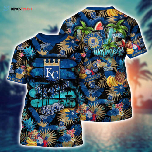 MLB Kansas City Royals 3D T-Shirt Blossom Bloom For Sports Enthusiasts