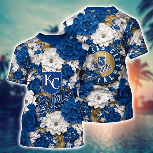 MLB Kansas City Royals 3D T-Shirt Flower Tropical For Sports Enthusiasts