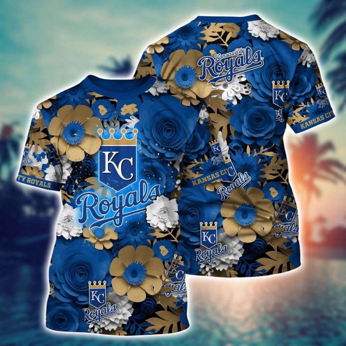 MLB Kansas City Royals 3D T-Shirt Sunset Slam Chic For Fans Sports