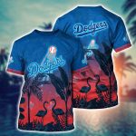 MLB Los Angeles Dodgers 3D T-Shirt Paradise Bloom For Sports Enthusiasts