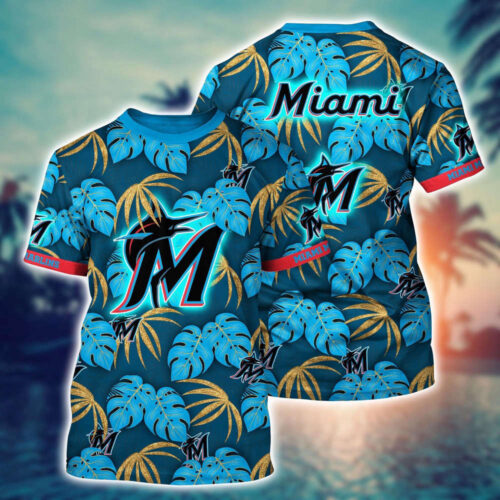 MLB Miami Marlins 3D T-Shirt Champion Comfort For Fans Baseball