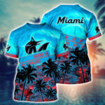 MLB Miami Marlins 3D T-Shirt Chic Baseball Layers For Fans Baseball