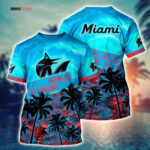 MLB Miami Marlins 3D T-Shirt Chic Baseball Layers For Fans Baseball