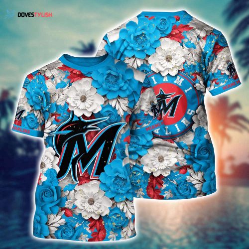 MLB Miami Marlins 3D T-Shirt Adventure Vogue For Sports Enthusiasts
