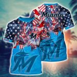MLB Miami Marlins 3D T-Shirt Hawaiian Heatwave For Fans Sports