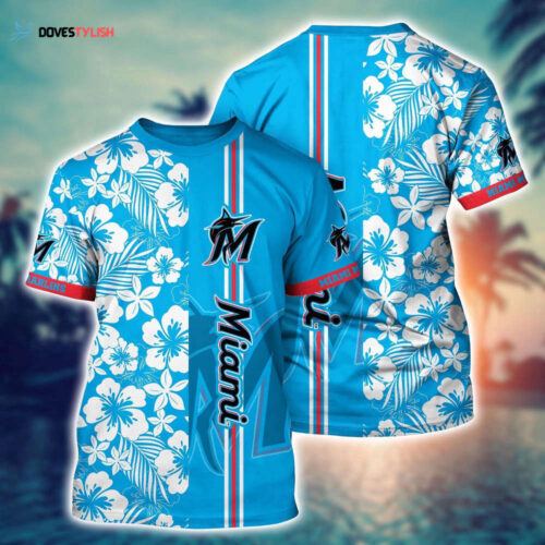 MLB Miami Marlins 3D T-Shirt Blossom Bloom For Sports Enthusiasts