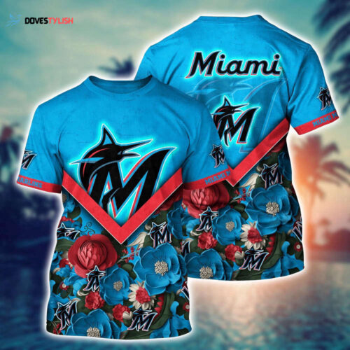 MLB Miami Marlins 3D T-Shirt Island Adventure For Sports Enthusiasts
