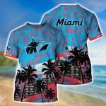 MLB Miami Marlins 3D T-Shirt Sporty Chic For Fans Sports