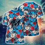 MLB Miami Marlins 3D T-Shirt Sunset Slam Serenade For Fans Sports