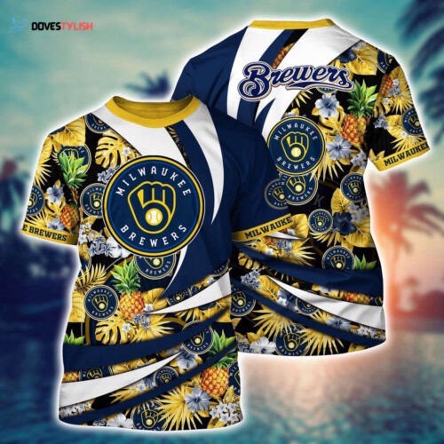 MLB Milwaukee Brewers 3D T-Shirt Signature Style For Fans Baseball