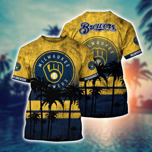 MLB Milwaukee Brewers 3D T-Shirt Casual Style For Fans Sports
