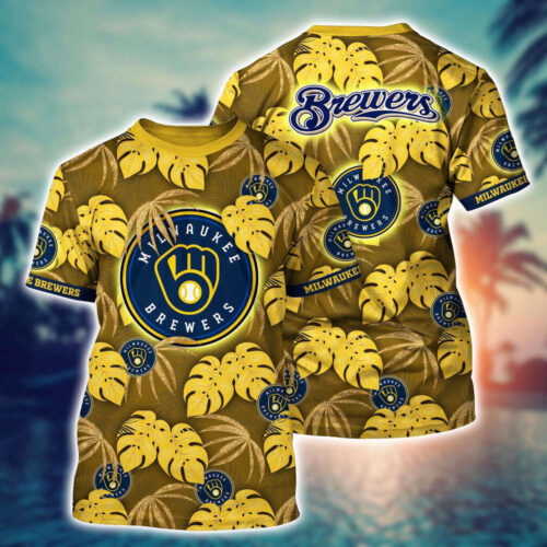 MLB Milwaukee Brewers 3D T-Shirt Champion Comfort For Fans Baseball