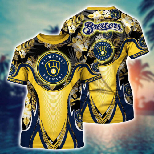 MLB Milwaukee Brewers 3D T-Shirt Champion Comfort For Fans Sports