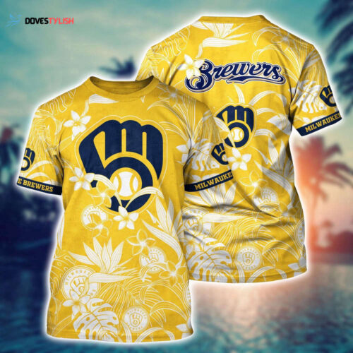 MLB Milwaukee Brewers 3D T-Shirt Island Adventure For Sports Enthusiasts