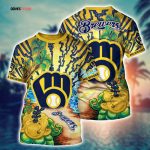 MLB Milwaukee Brewers 3D T-Shirt Masterpiece Parade For Sports Enthusiasts